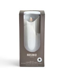 3 x 8 LED White Wave Edge Pillar Candle by Hudson 43