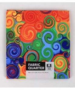 18 x 20 Multicolor Swirls Cotton Fabric Quarter 1pc by Keepsake Calico