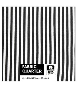 18 x 21 Black Stripes Cotton Fabric Quarter 1pc by Keepsake Calico