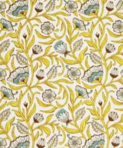 Yellow Scrolly Anti Pill Plush Fleece Fabric