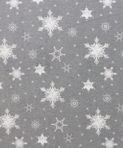 Snowflakes on Gray Super Snuggle Christmas Flannel Fabric