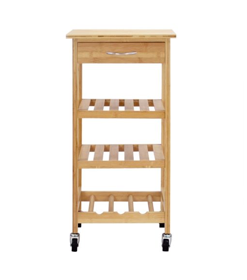 Oceanstar 14.5 Bamboo Kitchen Trolley - Image 3
