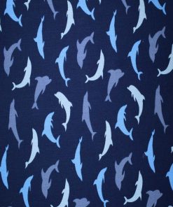 Underwater Dolphins on Blue Cotton Fabric by Quilter s Showcase