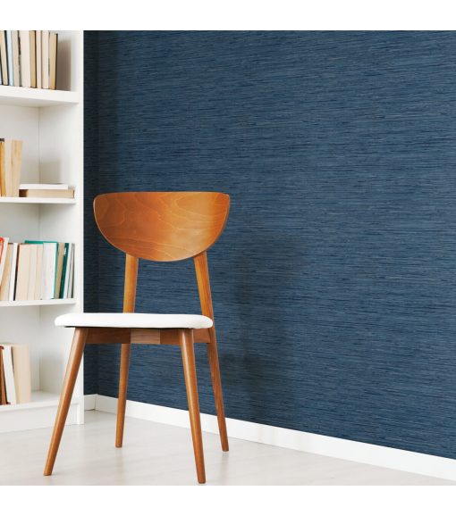 RoomMates Wallpaper Blue Grasscloth - Image 5