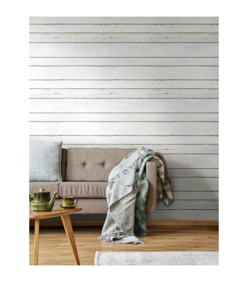 RoomMates Shiplap Peelable Wallpaper White - Image 7