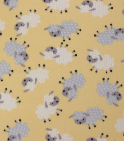 Blizzard Fleece Fabric Sheep on Yellow - Image 2