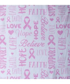 White Breast Cancer Believe   Hope Batik Cotton Fabric