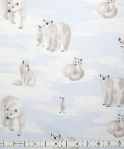 Super Snuggle Polar Bears   Foxes Flannel Fabric