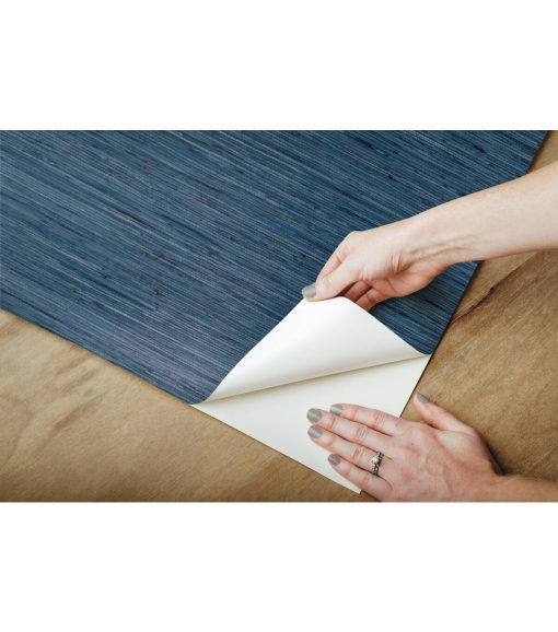 RoomMates Wallpaper Blue Grasscloth - Image 7