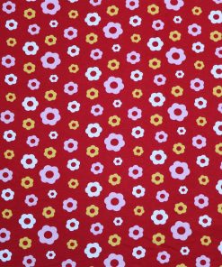 Flowers on Red Super Snuggle Flannel Fabric