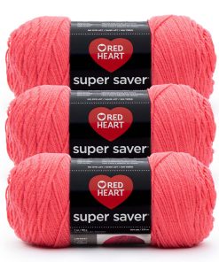 Red Heart Super Saver 364yds Worsted Acrylic Yarn 3 Bundle