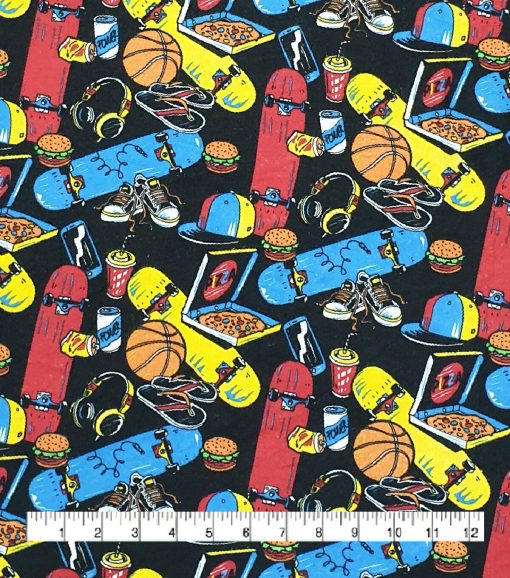Skateboard Super Snuggle Flannel Fabric - Image 2