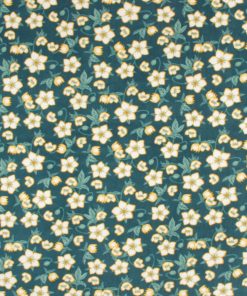 Yellow Floral on Green Anti Pill Fleece Fabric