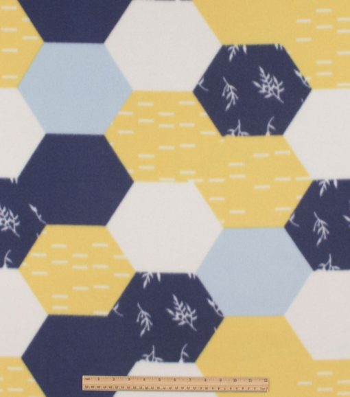 Floral Honeycomb Blizzard Fleece Fabric - Image 2