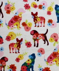 Floral Dogs Super Snuggle Flannel Fabric