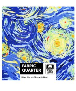18 x 21 Blue Swirls Cotton Fabric Quarter 1pc by Keepsake Calico