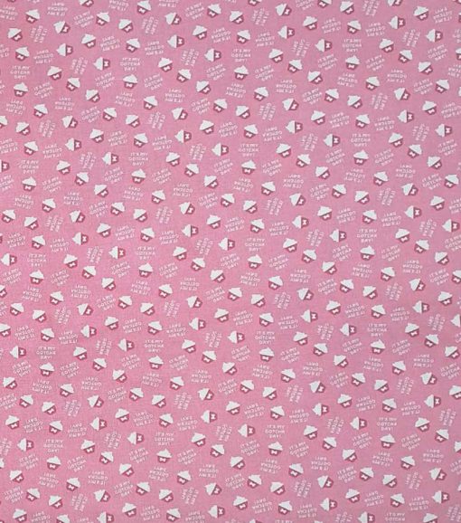 Cupcakes on Pink Novelty Cotton Fabric