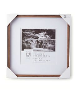 12 x 12 Matted to 8 x 8 Walnut Wall Frame Set 3pk by Place   Time