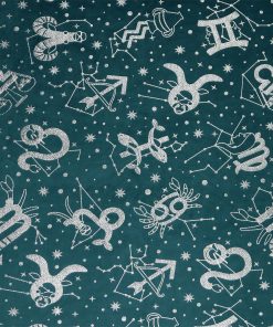 Astrology on Blue Pure Plush Fleece Fabric
