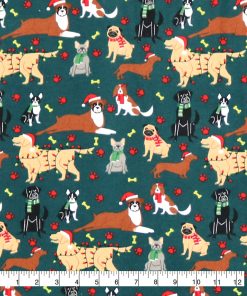 Festive Pups Super Snuggle Christmas Flannel Fabric