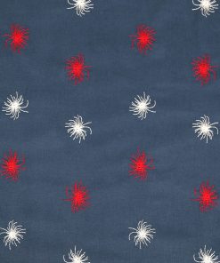 Blue Embroidered Firework Patriotic Cotton Fabric