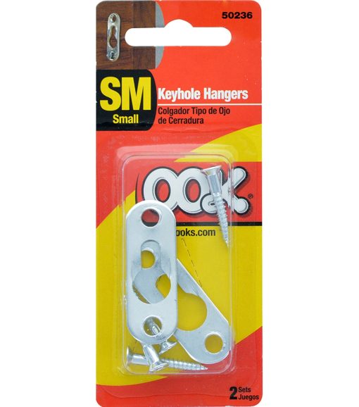 Ook 2pc Flat Steel Keyhole Hangers - Image 2