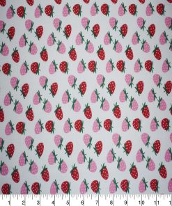 Pink   Red Mini Strawberries Quilt Cotton Fabric by Quilter s Showcase
