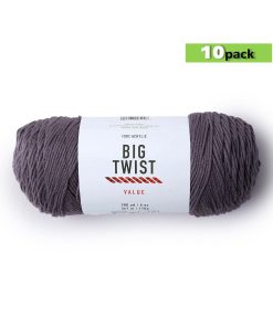 10pk Solid Gray Medium Weight Acrylic 380yd Value Yarn by Big Twist