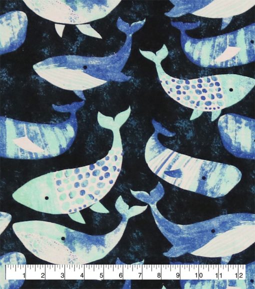 Whimsical Whales Super Snuggle Flannel Fabric - Image 2