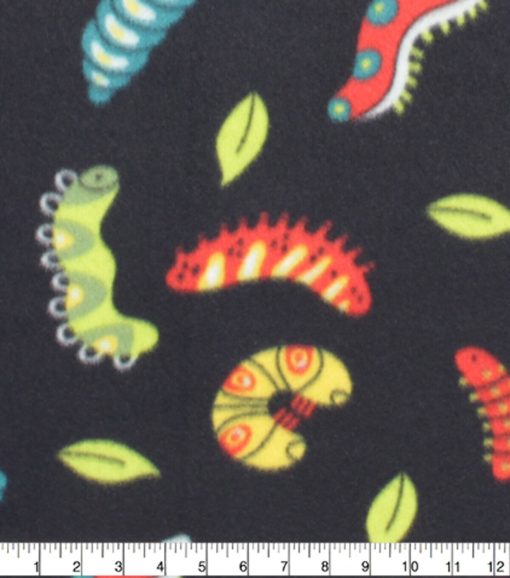 Caterpillars Blizzard Prints Fleece Fabric - Image 3