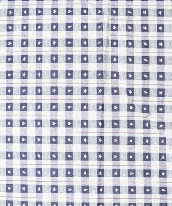 Americana Plaid Stars Navy Patriotic Prints Cotton Fabric