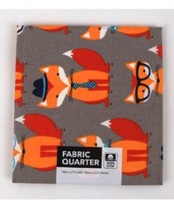 18 x 20 Foxes on Gray Novelty Cotton Fabric Quarter 1pc