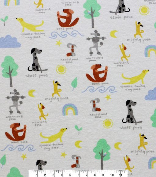 Dog Yoga Super Snuggle Flannel Fabric - Image 2