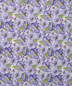 Purple Blooms   Leaves Cotton Fabric by Keepsake Calico