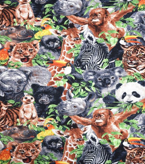 Baby Safari Animals Novelty Cotton Fabric - Image 3