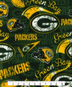 Fabric Traditions Green Bay Packers Fleece Fabric Retro