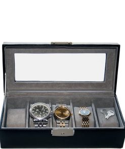 Leather Five-Slot Watch Box