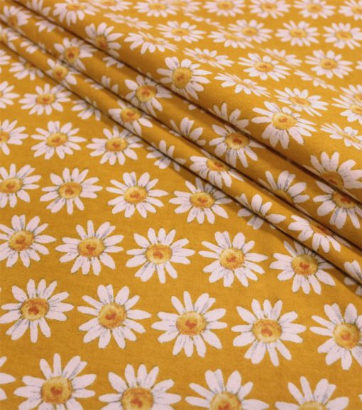 Daisy Yellow Super Snuggle Cotton Fabric - Image 2