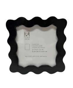 3.5 Black Wood Wavy Edge Tabletop Picture Frame by Place   Time