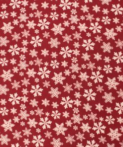 Snowflakes on Red Super Snuggle Christmas Flannel Fabric