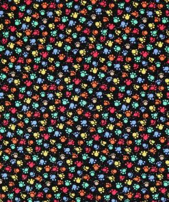 Paw Print Paint Splatter Super Snuggle Flannel Fabric