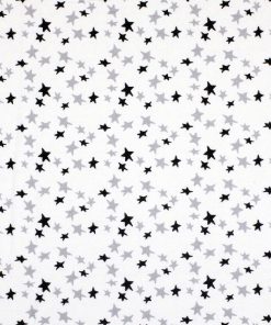 Glow in the Dark Flannel Fabric Stars on White