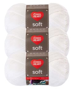 Red Heart Soft 513yds Worsted Acrylic Yarn 3 Bundle
