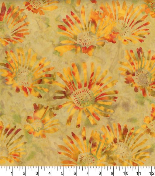 Yellow Sunflower Premium Print Cotton Fabric - Image 2