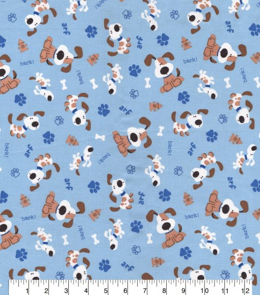 Dog Barking Novelty Cotton Fabric - Image 2