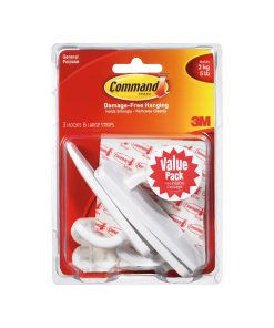 Command 5lbs White Large Hooks   Strips 9ct - 1