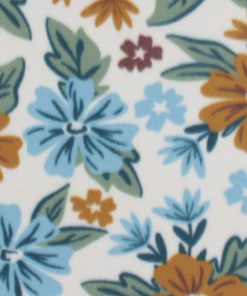 Blue Yellow Floral Blizzard Prints Fleece Fabric