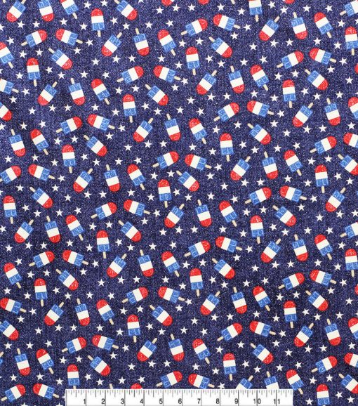 Tossed Popsicles Keepsake Glitter Cotton Fabric - Image 3