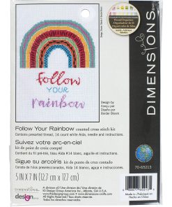 Dimensions Follow Your Rainbow Cross Stitch Kit 5 x 7