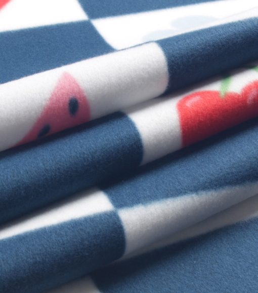 Blue Check Blizzard Fleece Fabric - Image 3